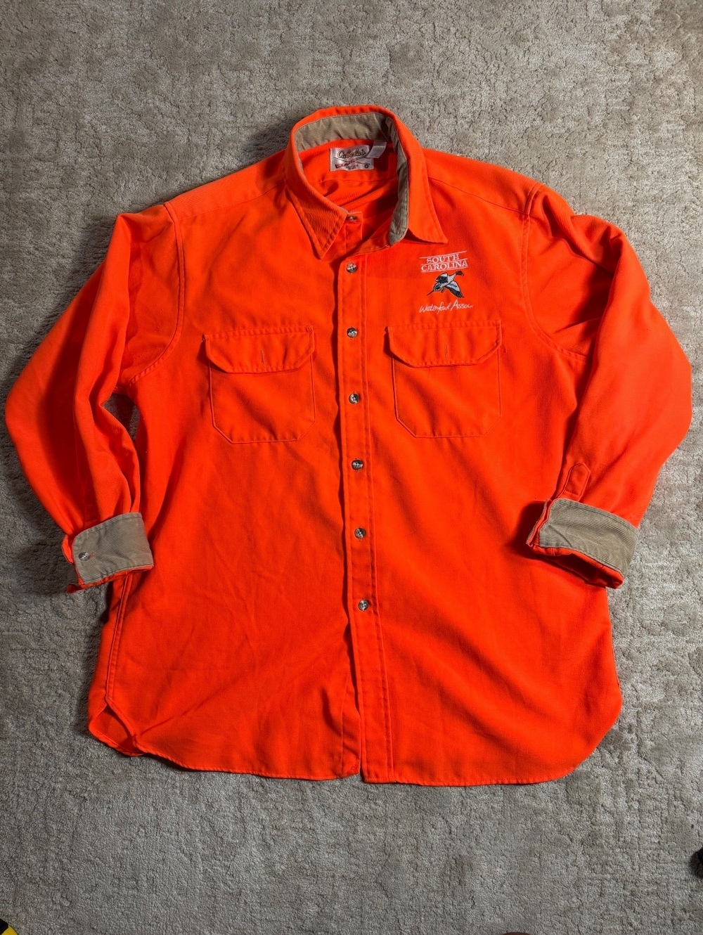 Cabela's South Carolina Waterfowl Assoc. Orange Button-Up Shirt XL